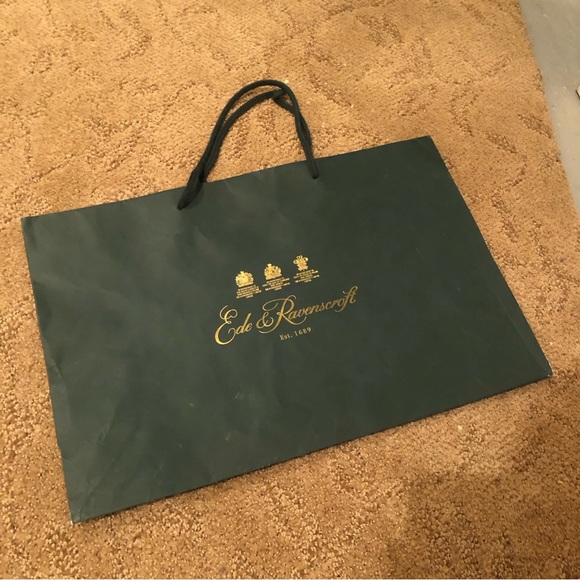 Ede & Ravenscroft Brushed Cotton Olive Green Dress Shirt, Size 15 x 38, with Bag - Picture 2 of 10